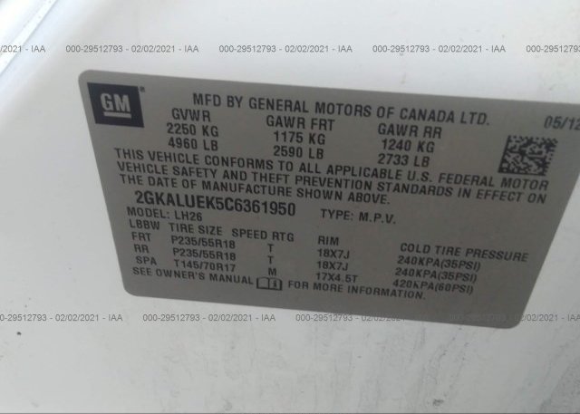 2GKALUEK5C6361950 2012 GMC TERRAIN
