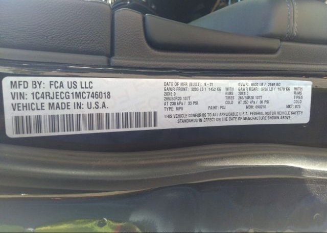 2021 JEEP GRAND CHEROKEE(VIN: 1C4RJECG1MC746018