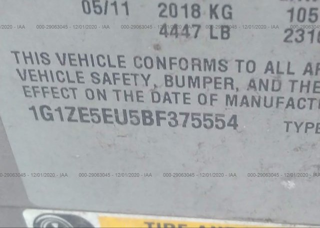 1G1ZE5EU5BF375554 2011 CHEVROLET MALIBU