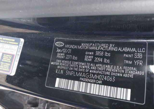 2021 HYUNDAI ELANTRA(VIN: 5NPLM4AG3MH024063