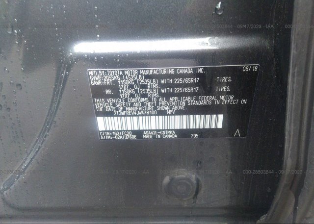 2T3WFREV4JW478100 2018 TOYOTA RAV4