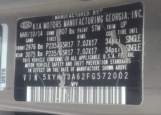 5XYKT3A62FG572002 2015 KIA SORENTO