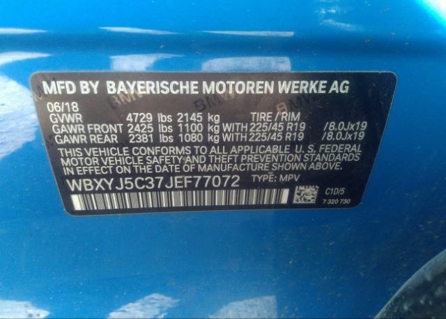 2018 BMW X2 VIN: WBXYJ5C37JEF77072