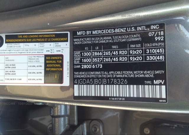 4JGDA5JB0JB178326 2018 MERCEDES-BENZ GLE