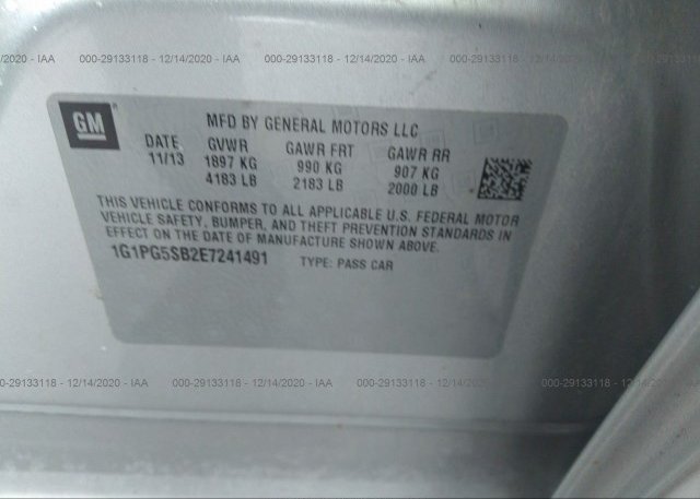 1G1PG5SB2E7241491 2014 CHEVROLET CRUZE