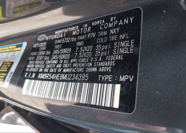 2021 HYUNDAI PALISADE(VIN: KM8R54HE8MU234395