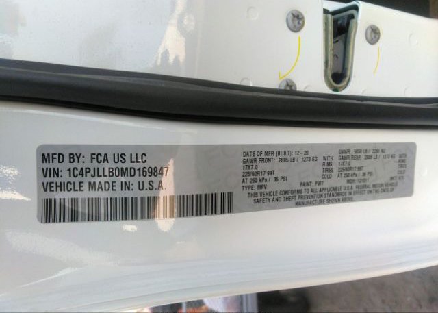 2021 JEEP CHEROKEE(VIN: 1C4PJLLB0MD169847