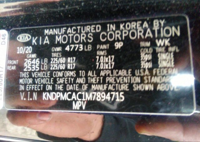 2021 KIA SPORTAGE(VIN: KNDPMCAC1M7894715