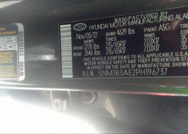 2023 HYUNDAI TUCSON(VIN: 5NMJB3AE2PH196737