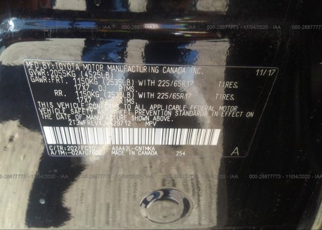 2T3WFREVXJW429712 2018 TOYOTA RAV4