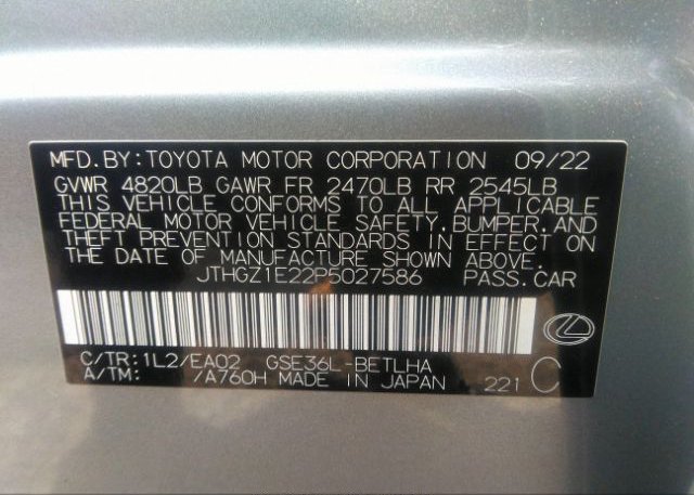 2023 LEXUS IS(VIN: JTHGZ1E22P5027586
