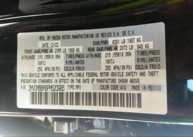 2023 MAZDA CX-30(VIN: 3MVDMBBM8PM520986