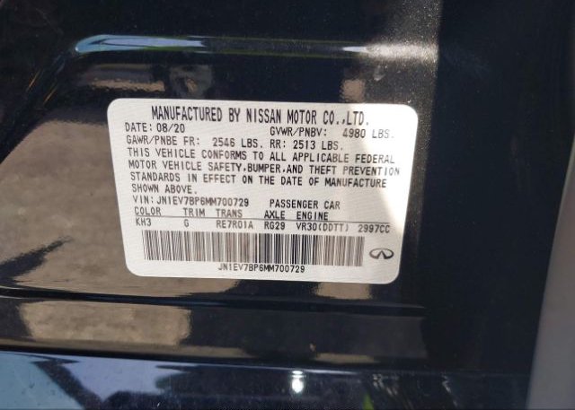 2021 INFINITI Q50(VIN: JN1EV7BP6MM700729