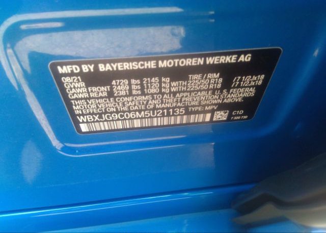 2021 BMW X1(VIN: WBXJG9C06M5U21135