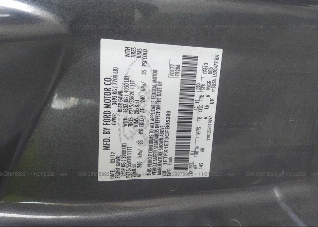 1FTFX1ET3CFB05289 2012 FORD F-150
