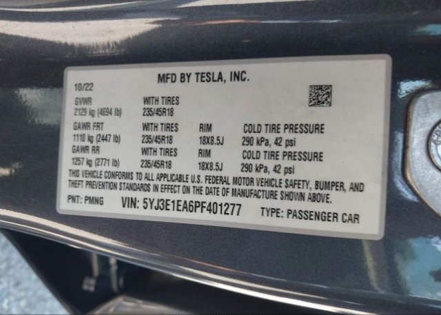 2023 TESLA MODEL 3(VIN: 5YJ3E1EA6PF401277