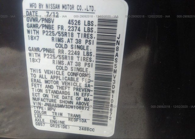 JN8AS5MV3DW106872 2013 NISSAN ROGUE