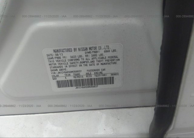 JN1CV6AR2DM356837 2013 INFINITI G37 SEDAN