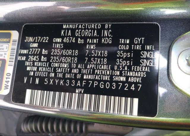 2023 KIA SPORTAGE(VIN: 5XYK33AF7PG037247