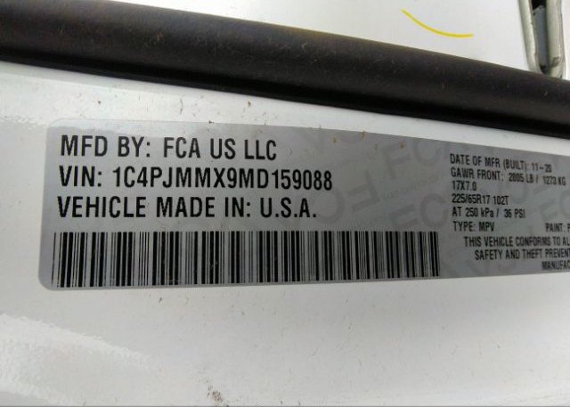 2021 JEEP CHEROKEE(VIN: 1C4PJMMX9MD159088