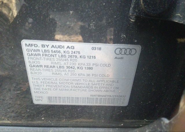 2018 AUDI Q5 VIN: WA1BNAFY9J2152632