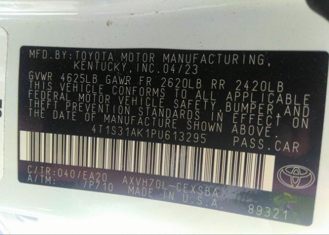 2023 TOYOTA CAMRY(VIN: 4T1S31AK1PU613295