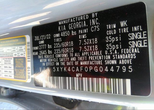 2023 KIA SPORTAGE(VIN: 5XYK4CAF0PG044795