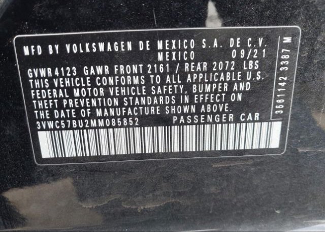2021 VOLKSWAGEN JETTA(VIN: 3VWC57BU2MM085852