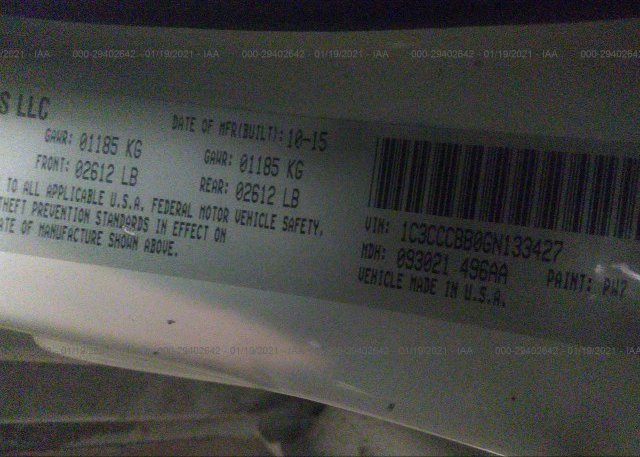 1C3CCCBB0GN133427 2016 CHRYSLER 200