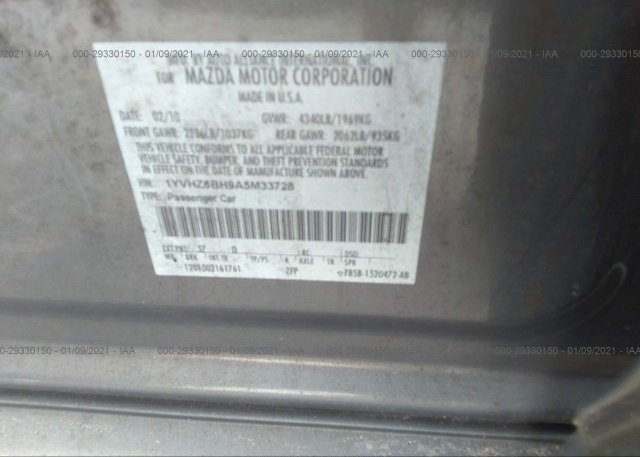 1YVHZ8BH9A5M33728 2010 MAZDA MAZDA6