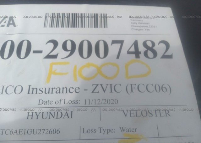 KMHTC6AE1GU272606 2016 HYUNDAI VELOSTER