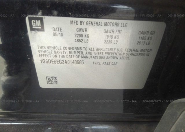 1G6DE5EG3A0148685 2010 CADILLAC CTS SEDAN