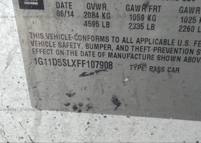 1G11D5SLXFF107908 2015 CHEVROLET MALIBU