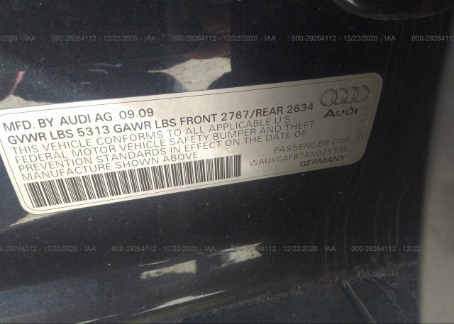 WAUKGAFB7AN025305 2010 AUDI A6