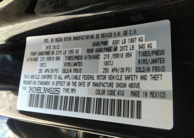 2022 MAZDA CX-30(VIN: 3MVDMBBL3NM452259