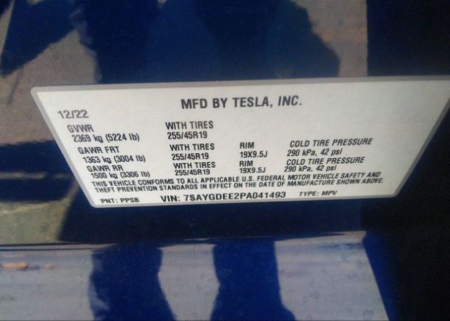 2023 TESLA MODEL Y(VIN: 7SAYGDEE2PA041493