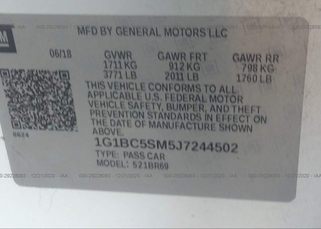 1G1BC5SM5J7244502 2018 CHEVROLET CRUZE