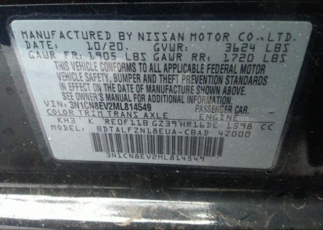 2021 NISSAN VERSA(VIN: 3N1CN8EV2ML814549