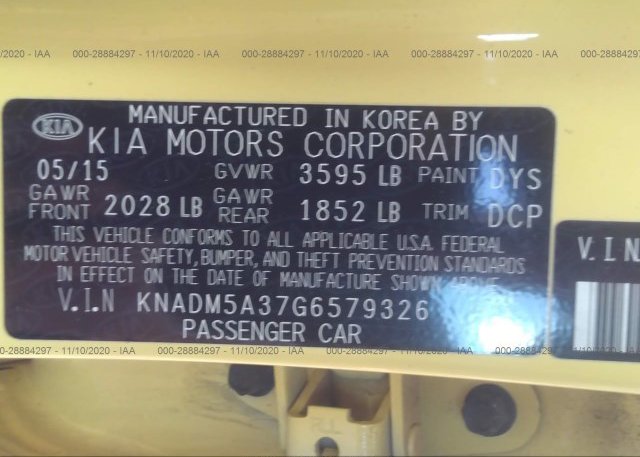 KNADM5A37G6579326 2016 KIA RIO