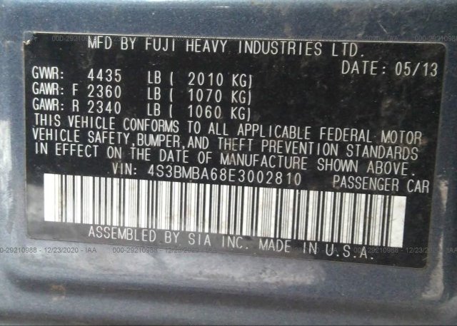 4S3BMBA68E3002810 2014 SUBARU LEGACY