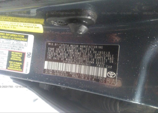 5YFBURHE0GP493941 2016 TOYOTA COROLLA