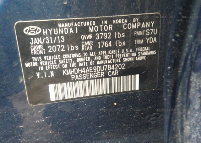KMHDH4AE9DU784202 2013 HYUNDAI ELANTRA