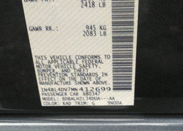 2021 NISSAN ALTIMA(VIN: 1N4BL4DV7MN412699