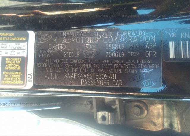 KNAFK4A69F5309781 2015 KIA FORTE