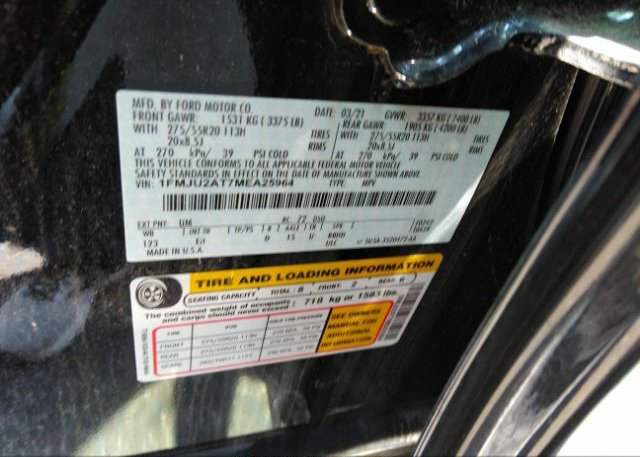 2021 FORD EXPEDITION(VIN: 1FMJU2AT7MEA25964