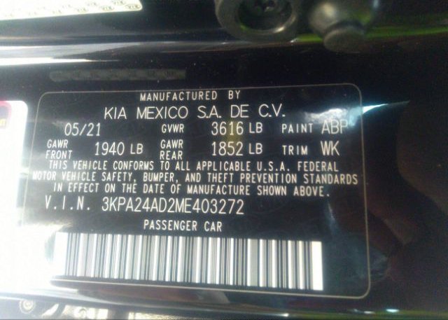 2021 KIA RIO(VIN: 3KPA24AD2ME403272