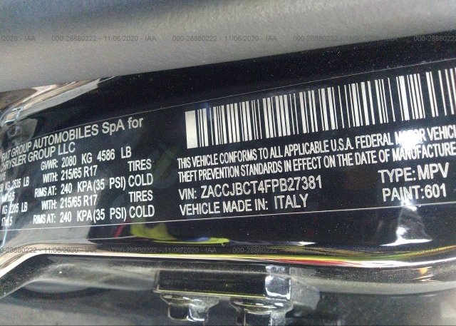 ZACCJBCT4FPB27381 2015 JEEP RENEGADE