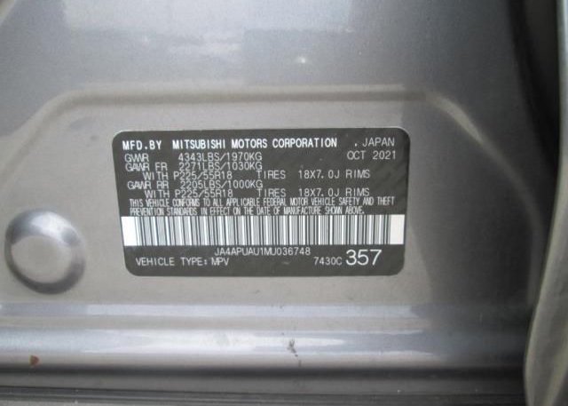 2021 MITSUBISHI OUTLANDER SPORT(VIN: JA4APUAU1MU036748
