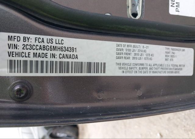 2021 CHRYSLER 300(VIN: 2C3CCABG6MH634391