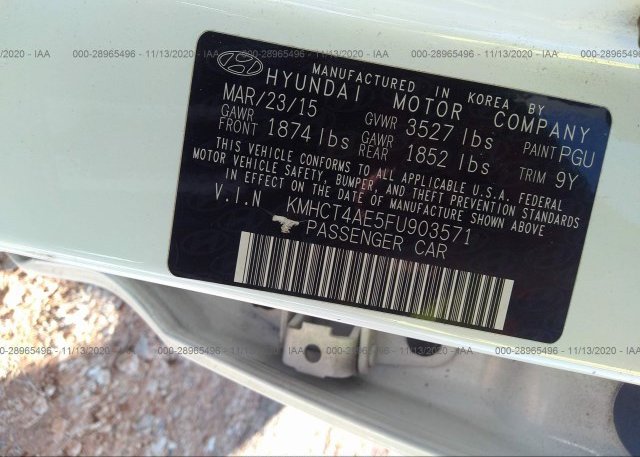 KMHCT4AE5FU903571 2015 HYUNDAI ACCENT